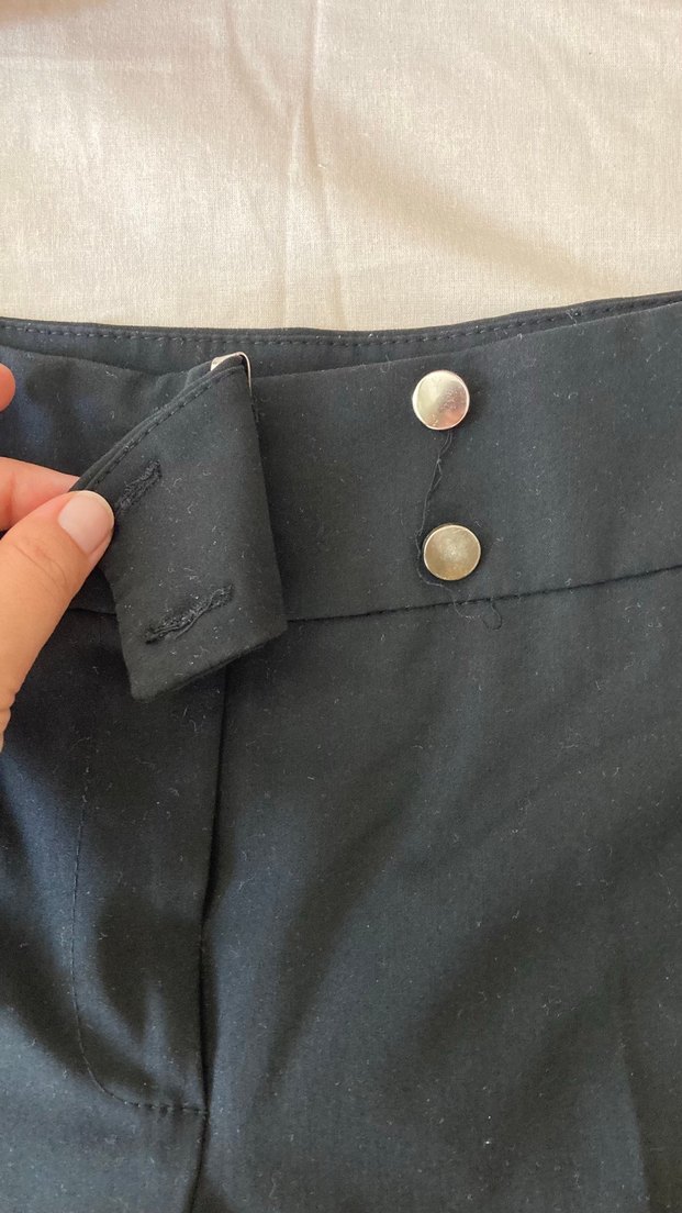 Kadın Siyah Midi Kumaş Pantolon - Görsel 3