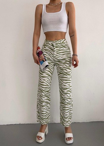 Diğer Bershka Model Zebra Model Yuksek Bel Pantolon