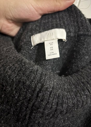 Siyah Düşük Omuz Örgü Kadın Kazak - Görsel 2