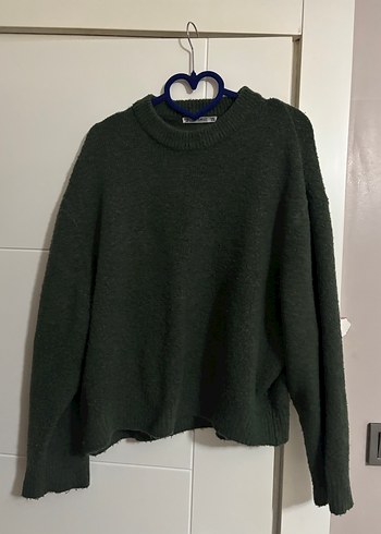 Yeşil Örgü Yün Kadın Kazak - Görsel 2