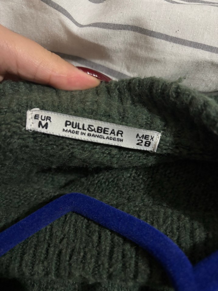 Yeşil Örgü Yün Kadın Kazak - Görsel 3