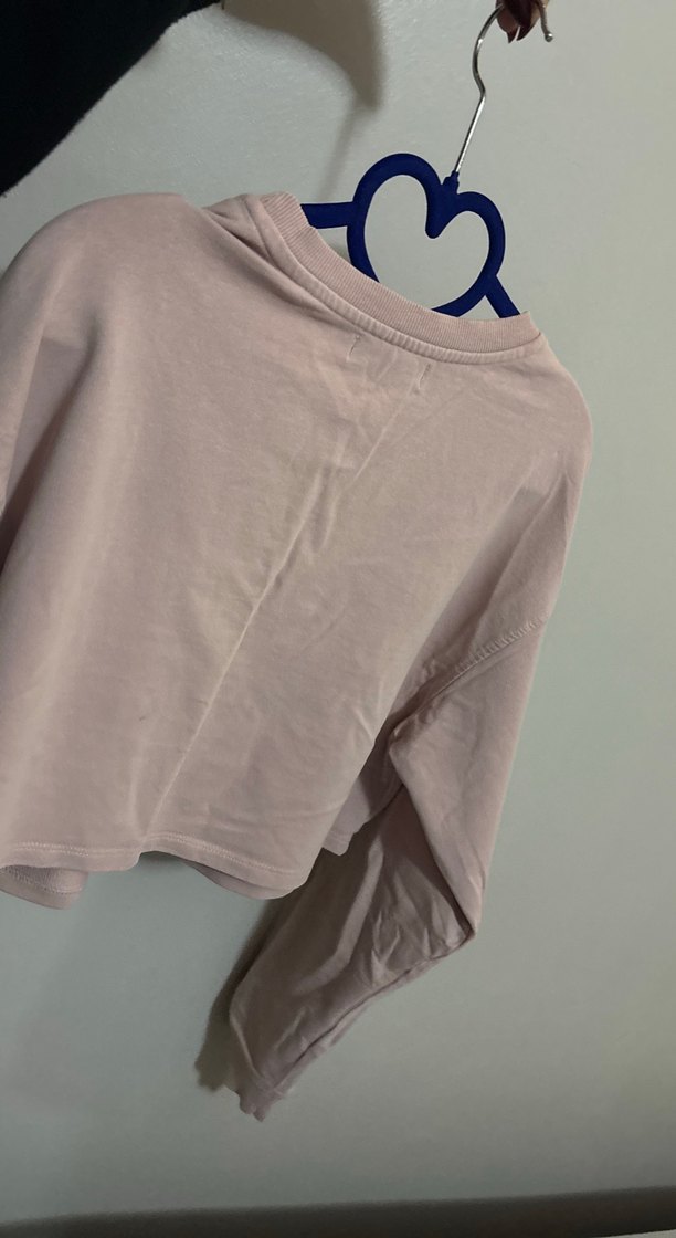 Bej Kadın Uzun Kollu Crop Sweatshirt - Görsel 5