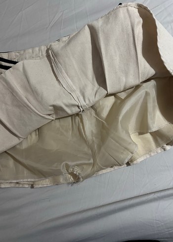 Bej Kemerli Midi Kadın Şort Etek - Görsel 3