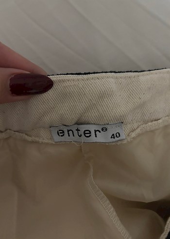 Bej Kemerli Midi Kadın Şort Etek - Görsel 6