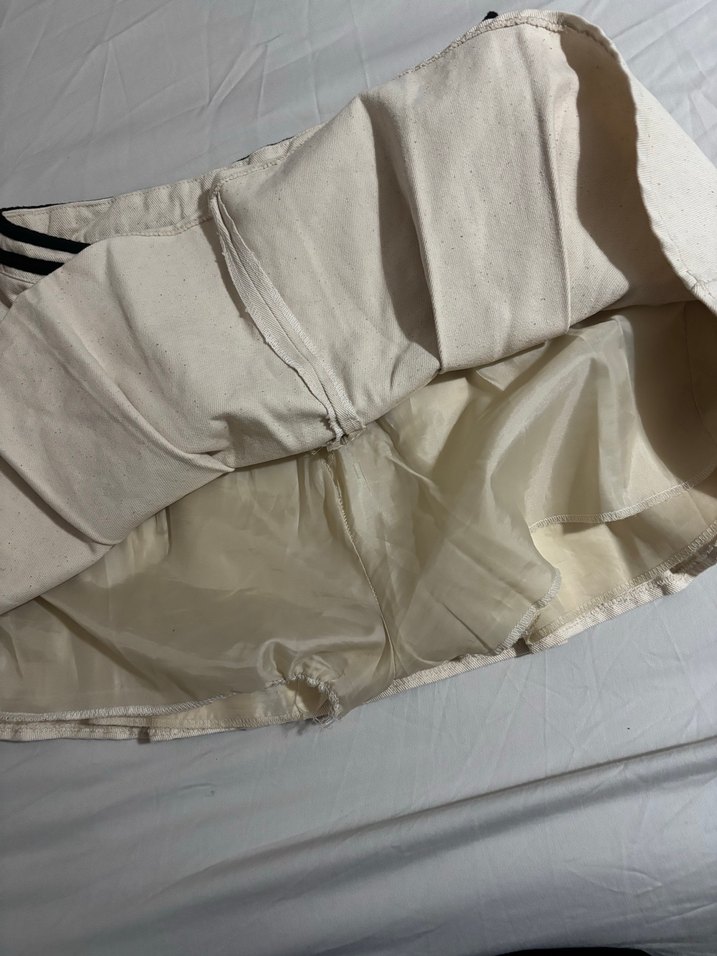 Bej Kemerli Midi Kadın Şort Etek - Görsel 3