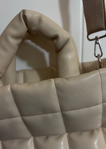 Beyaz Deri Kadın Çanta - Görsel 5