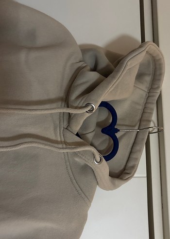 Bej Kapüşonlu Rahat Kesim Kadın Sweatshirt - Görsel 4