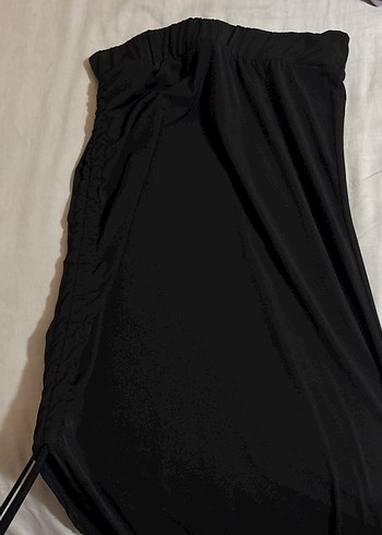 Yırtmaçı Ayarlanabilir Siyah Uzun Etek - Görsel 3