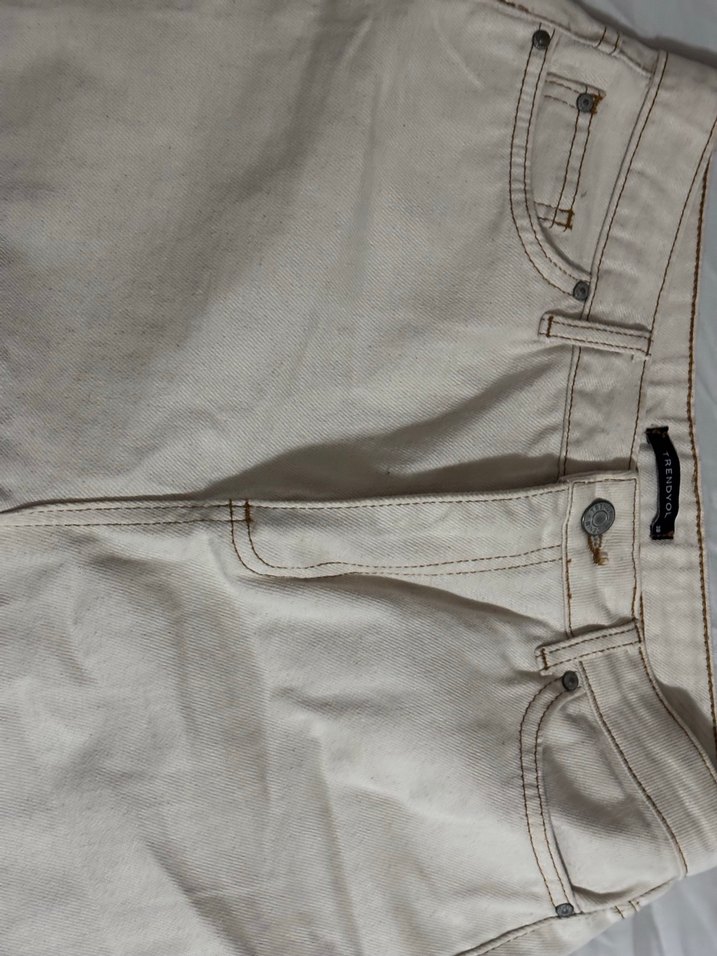 Bej Kadın Pamuklu Normal Kesim Jean - Görsel 4