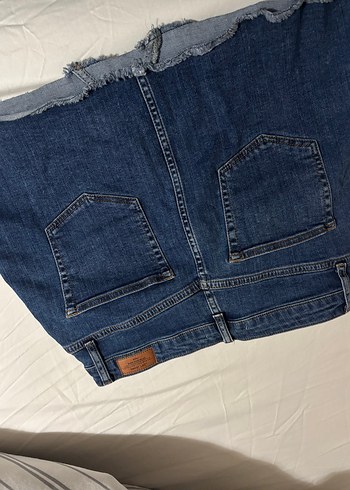 Günlük Kemerli Kot Mini Etek - Görsel 3