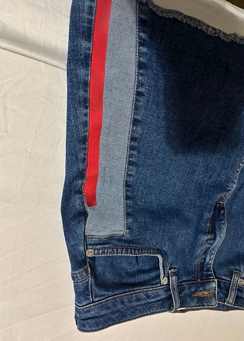 Günlük Kemerli Kot Mini Etek - Görsel 2