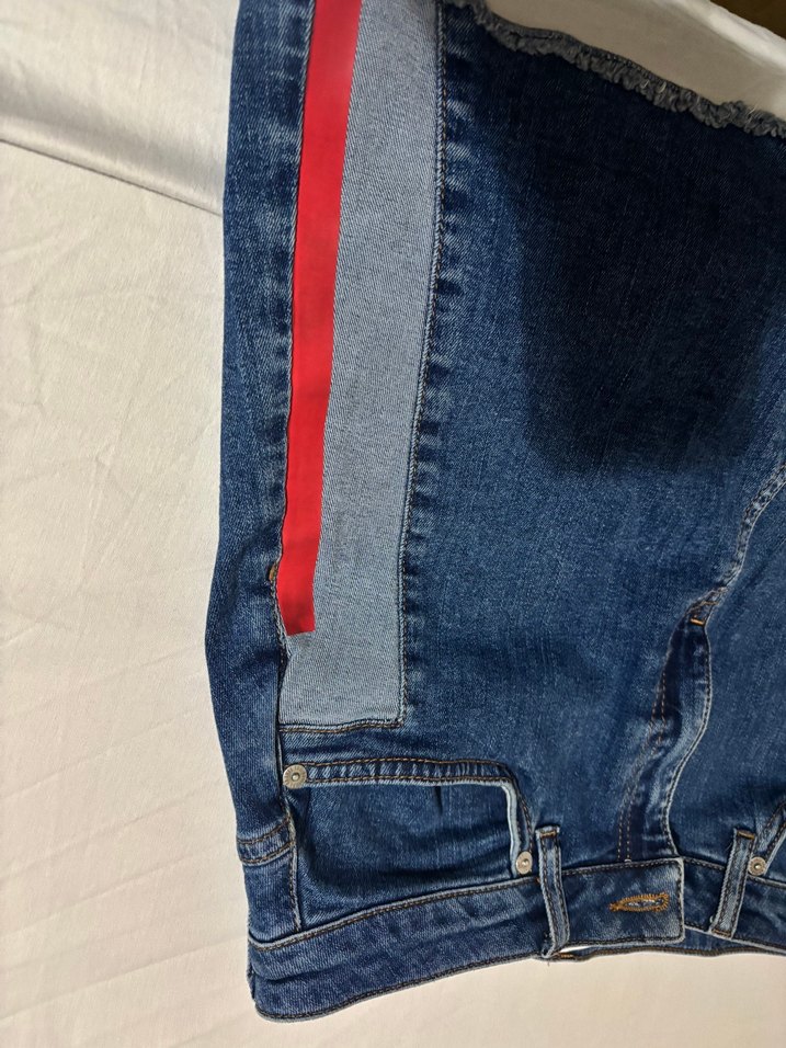 Günlük Kemerli Kot Mini Etek - Görsel 2