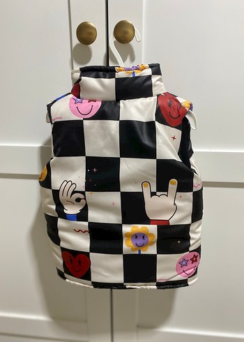 12-18 ay Düğmeli Kareli Kız Çocuk Yeleği - Görsel 3