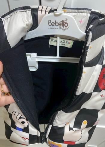 12-18 ay Düğmeli Kareli Kız Çocuk Yeleği - Görsel 7