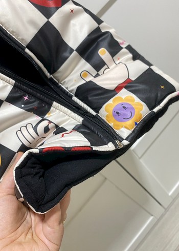 12-18 ay Düğmeli Kareli Kız Çocuk Yeleği - Görsel 8