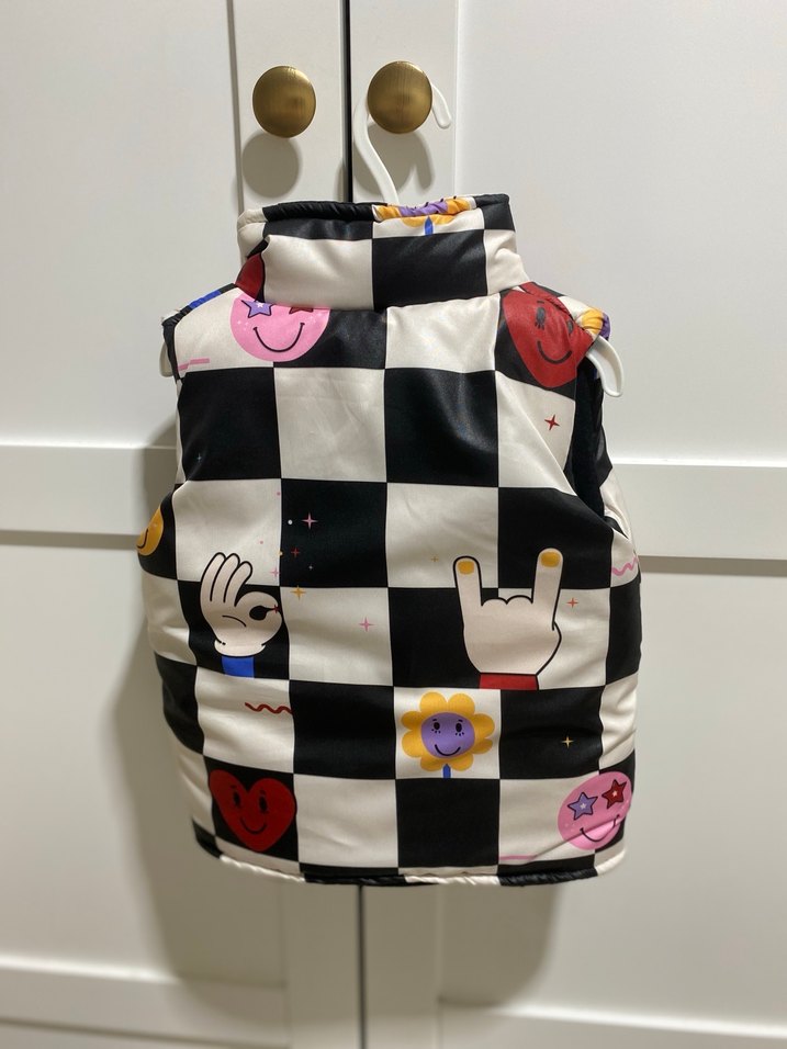 12-18 ay Düğmeli Kareli Kız Çocuk Yeleği - Görsel 3