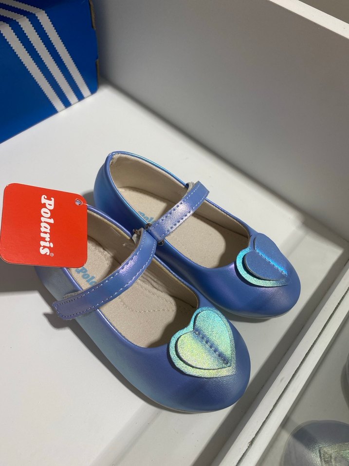 Polaris Mavi Kız Çocuk Babet Ayakkabı - Görsel 4