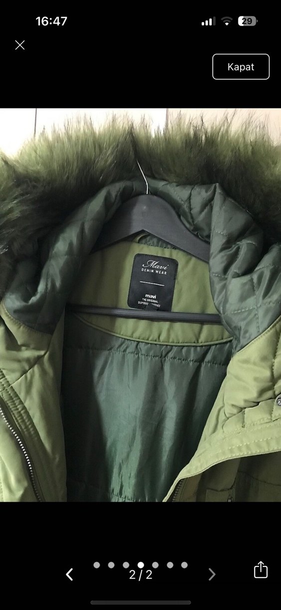 Haki renk kadın mont - Görsel 2