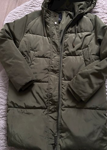 Kadın Haki Kapüşonlu Mont - Görsel 7