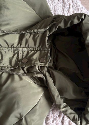 Kadın Haki Kapüşonlu Mont - Görsel 6