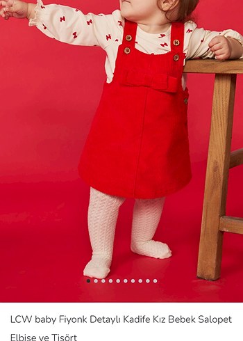 Kadife  Kız Bebek Salopet elbise - Görsel 2