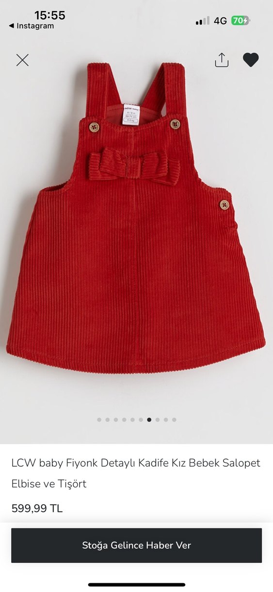 Kadife  Kız Bebek Salopet elbise - Görsel 4