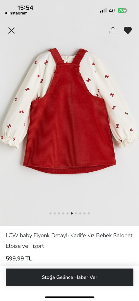 Kadife  Kız Bebek Salopet elbise - Görsel 5