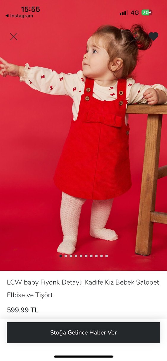 Kadife  Kız Bebek Salopet elbise - Görsel 2
