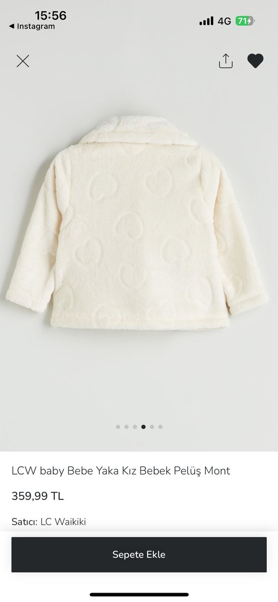 Kız bebek beyaz Peluş  Mont - Görsel 2