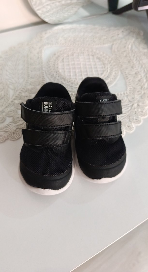 Erkek Çocuk Siyah Cırt Cırtlı Spor Ayakkabı - Görsel 4