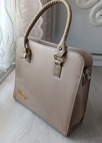 Bej Kadın Çanta Fermuarlı Modern Klasik - Görsel 3