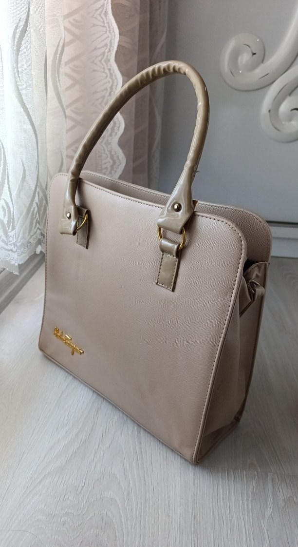 Bej Kadın Çanta Fermuarlı Modern Klasik - Görsel 3