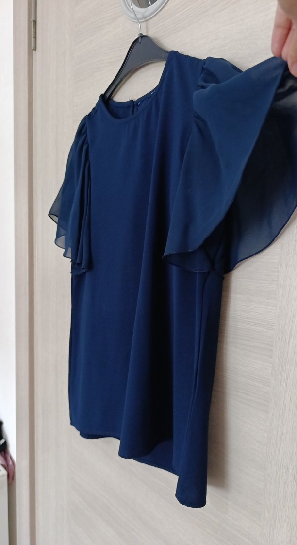 Fırfırlı Lacivert Kadın bluz - Görsel 4