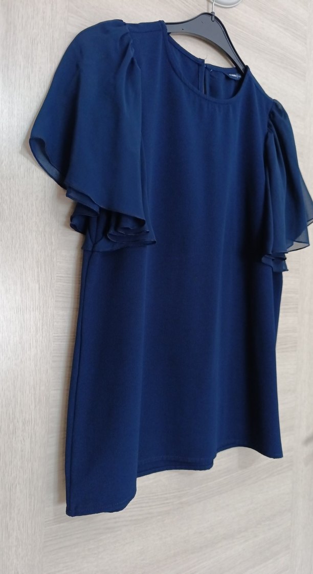 Fırfırlı Lacivert Kadın bluz - Görsel 2