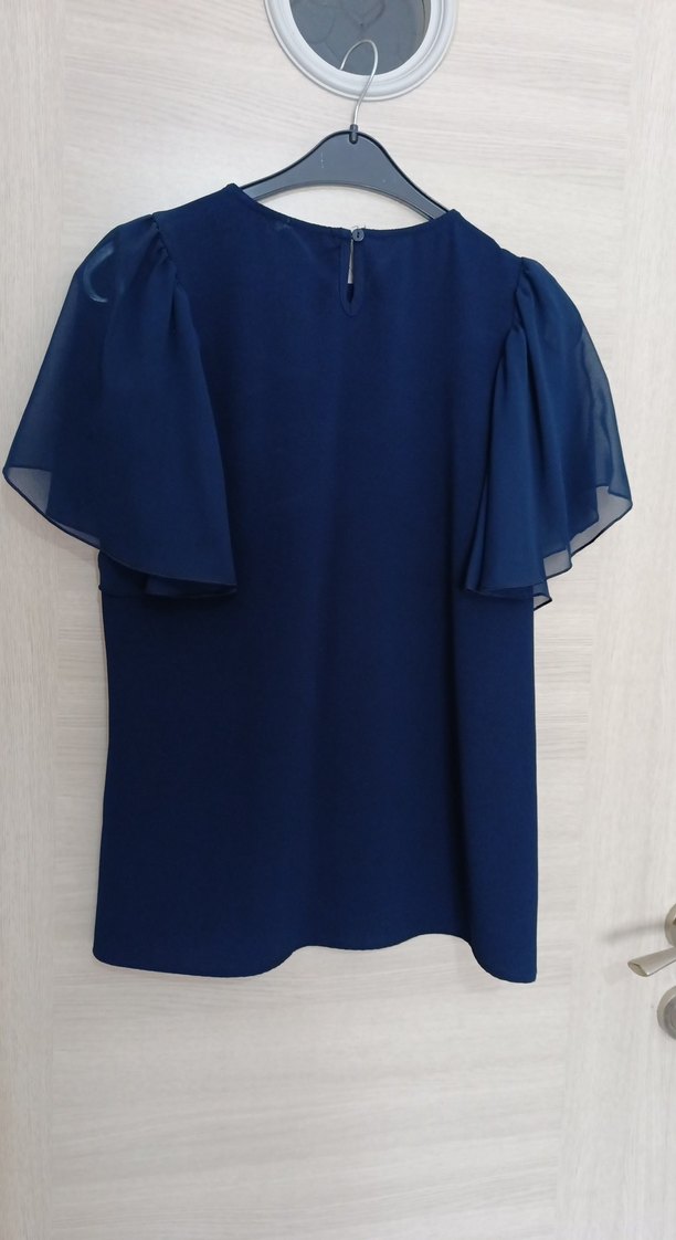 Fırfırlı Lacivert Kadın bluz - Görsel 5