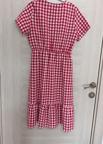 Kırmızı Kareli elbise - Görsel 5