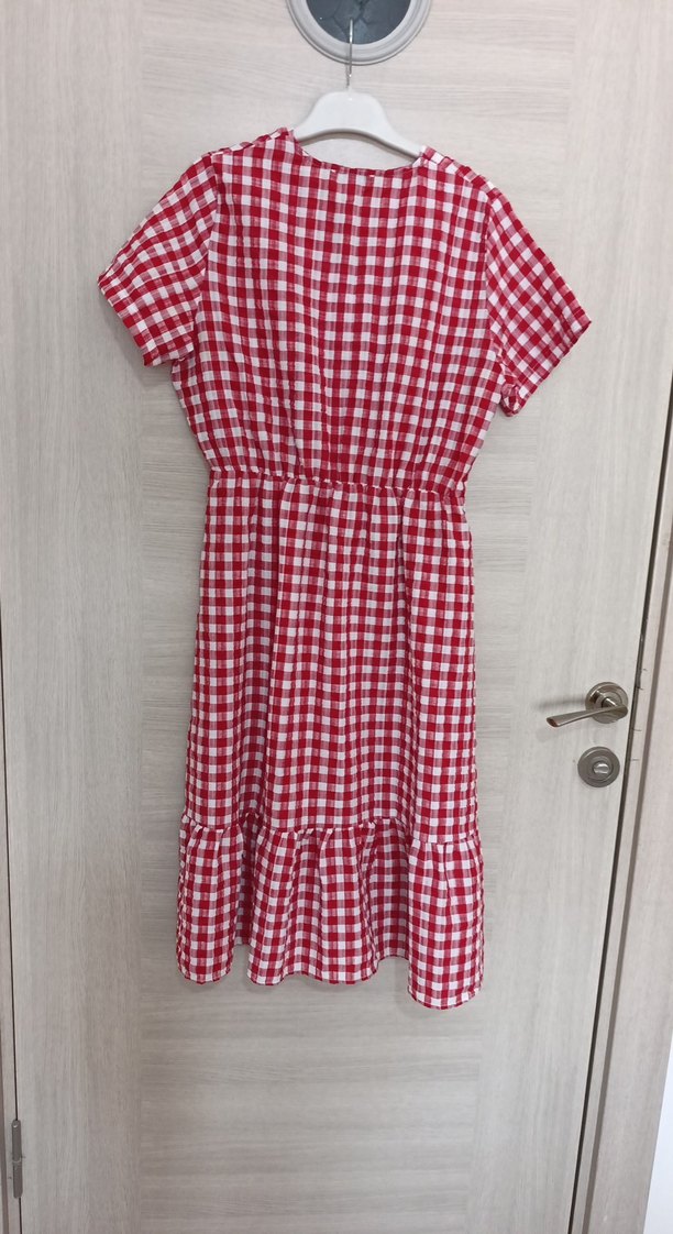 Kırmızı Kareli elbise - Görsel 5