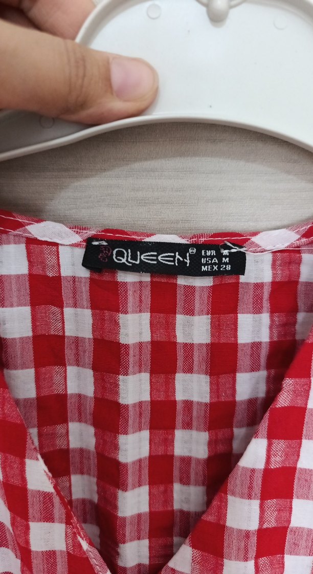 Kırmızı Kareli elbise - Görsel 4