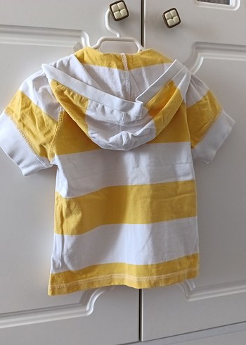 Sarı Beyaz Çizgili Erkek Çocuk Polo Tişört - Görsel 2