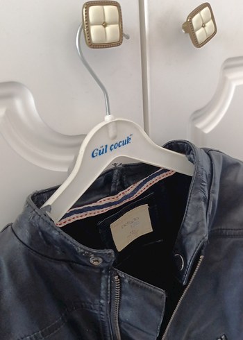 Erkek Çocuk Siyah Deri Biker Ceket - Görsel 7