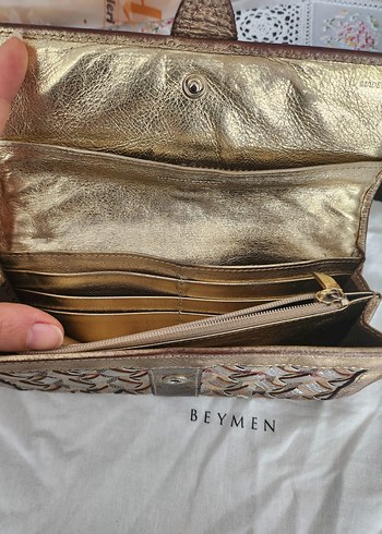 Altın Renkli, Kemer Tokalı, Yılan Desenli Deri Kadın Cüzdanı - Görsel 9