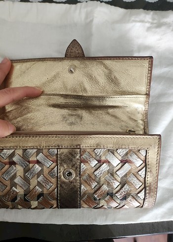 Altın Renkli, Kemer Tokalı, Yılan Desenli Deri Kadın Cüzdanı - Görsel 4