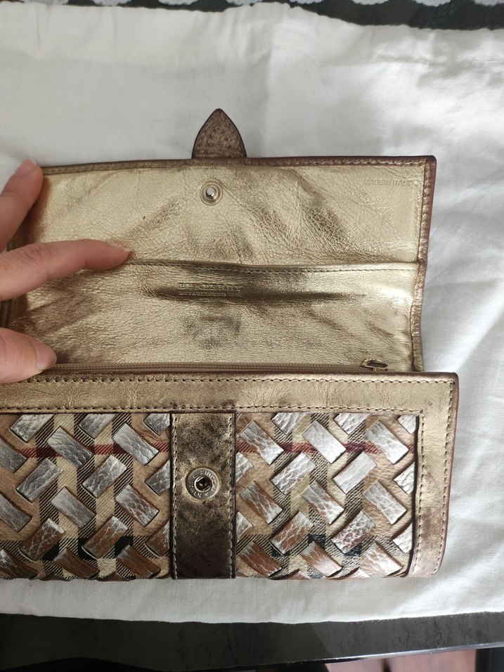 Altın Renkli, Kemer Tokalı, Yılan Desenli Deri Kadın Cüzdanı - Görsel 4