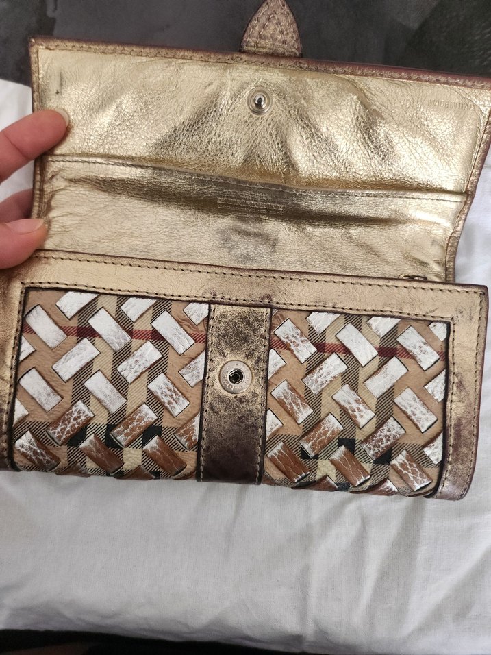 Altın Renkli, Kemer Tokalı, Yılan Desenli Deri Kadın Cüzdanı - Görsel 2