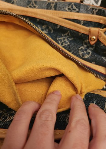 Desenli Gri Kot Kadın Çanta - Görsel 4