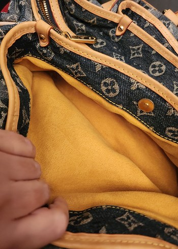 Desenli Gri Kot Kadın Çanta - Görsel 7