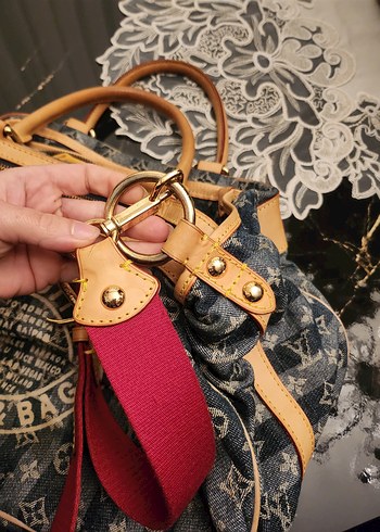 Desenli Gri Kot Kadın Çanta - Görsel 8