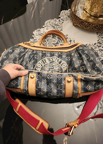 Desenli Gri Kot Kadın Çanta - Görsel 2