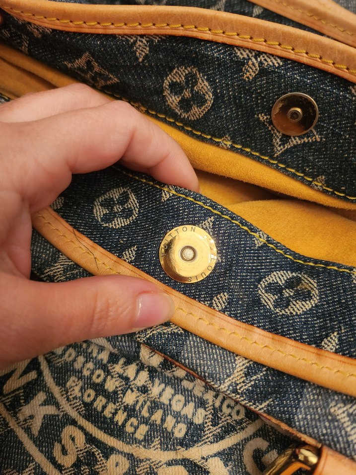 Desenli Gri Kot Kadın Çanta - Görsel 3