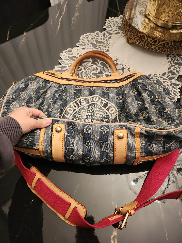 Desenli Gri Kot Kadın Çanta - Görsel 2